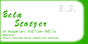 bela stotzer business card